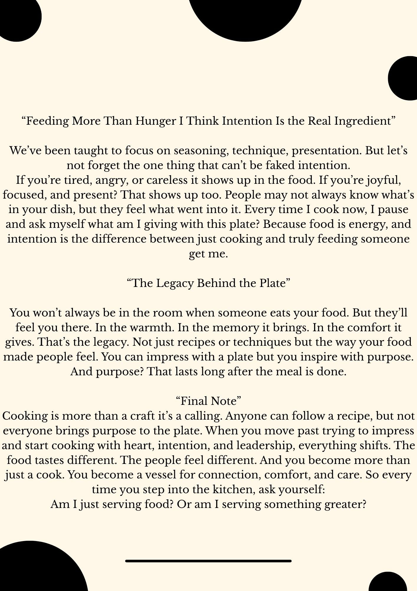 Cook With Purpose & Passion
By Chef Hakeem